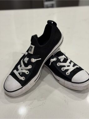 Converse Black and White Knit Low-Top Sneakers